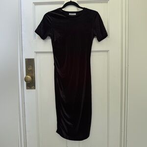 Zara black velvet mini dress